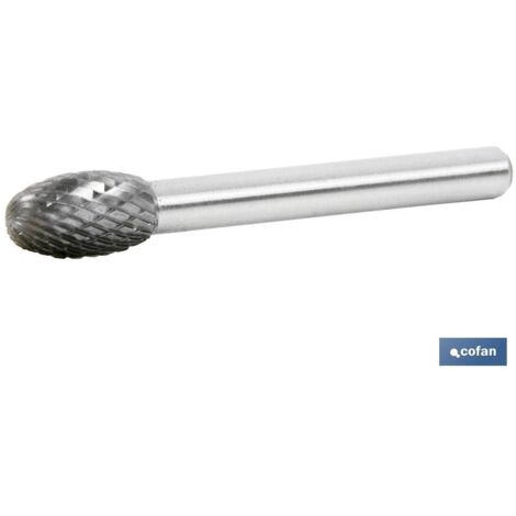 COFAN fresa rotativa oval 12mm. , Fresa rotativa gota oval de metal duro y dentado cruzado, con punta en forma de gota oval y cabeza de 3 a 16 mm de diámetro