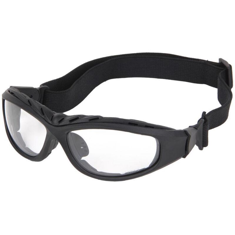 Gafa seguridad oscura acolchada 4 en 1 , Gafas de seguridad 4 en 1 acolchadas con foam en la zona de los ojos. Estas gafas cuentan con correa
