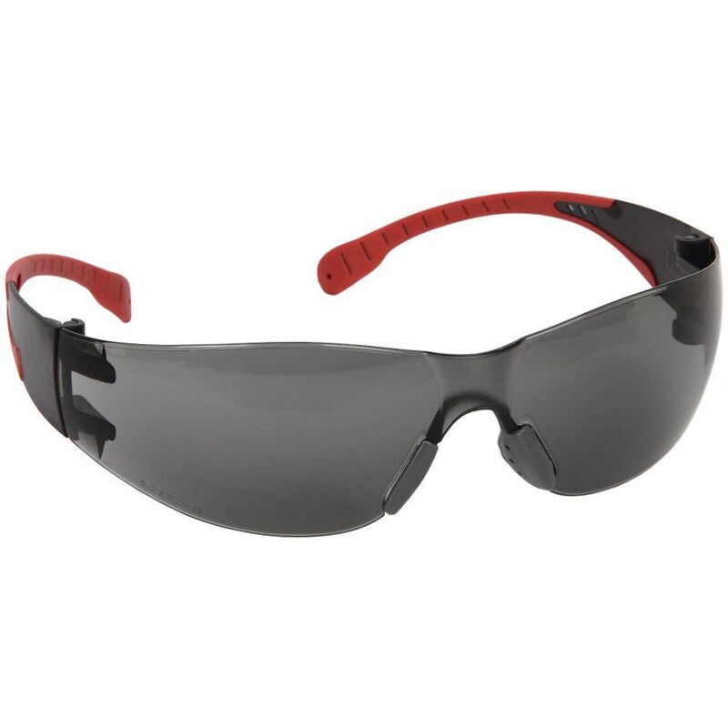Gafas seguridad super ligera 18grs lente oscura , Gafas protectoras de seguridad en formato transparente con filtro uv para una mayor seguridad.