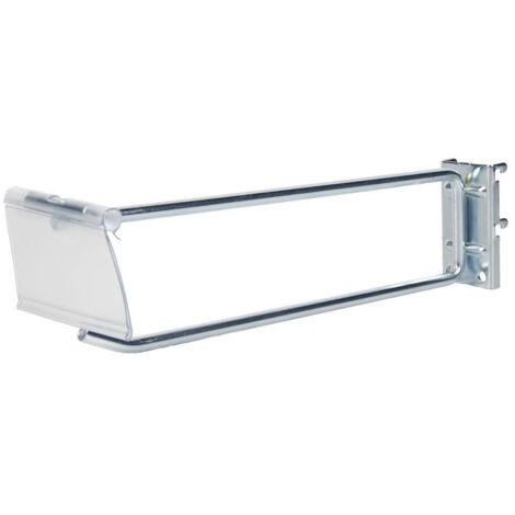 COFAN gancho con placa de anclaje con etiquetero 200 mm , El gancho sencillo con etiquetero cuenta con una placa de anclaje para poder instalarlo en paneles perforados. Indicado pa