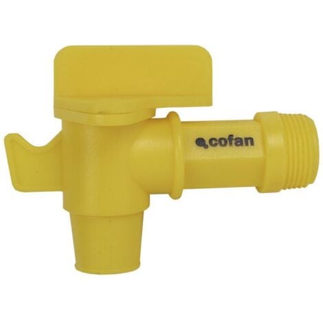 COFAN grifo polietileno container r - 3/4 , Grifo de Polietileno con rosca R 3/4 para container y bidones de fluidos.