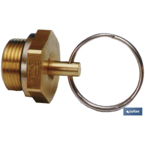 COFAN grifo purga 22 x 1,5 , Grifo de purga para calderines de aire comprimido, rosca de 22x1,5.