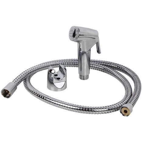 COFAN kit grifo de ducha cromado con pulsador+colgador+flexo