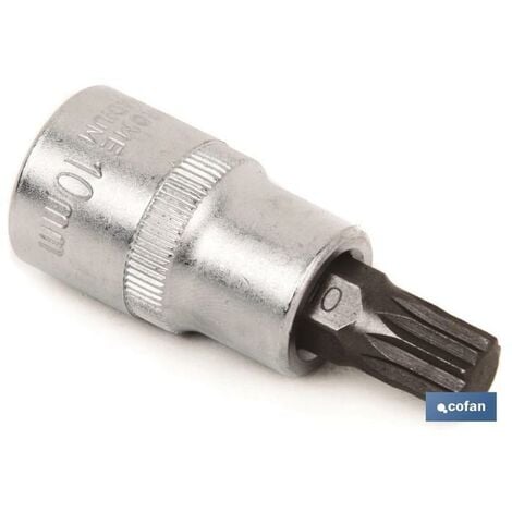 COFAN llave de vaso 3/8 con punta t-50 , Llave de vaso de 3/8 con punta Torx. Fabricada en acero al cromo vanadio de alta dureza y buena resistencia al desgaste. Este tipo de llave
