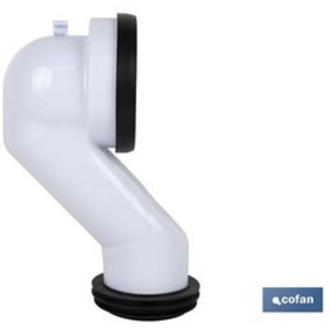 Cofan – Manchon coudé à 45° pour WC 65004009 – Raccord en polypropylène avec joint caoutchouc Ø110 mm – Diamètre 90/110 mm