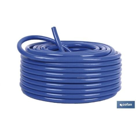 BIGBUY COFAN manguera compresor 8,5 x 12,5mm (50 mts) , Manguera azul reforzada para aire comprimido recubierta de PVC en rollo de 50 metros. Adecuado para todos los compresores estándar. La manguera ha sido