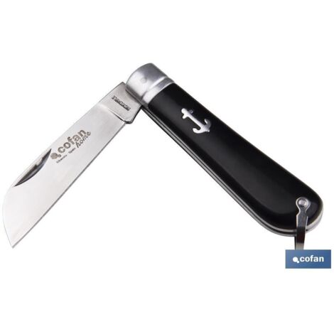 COFAN navaja marinera de 8 cm. de hoja pico loro , Navaja Marinera con forma de pico de loro de gran calidad. Cuenta con una hoja que está fabricada en acero inoxidable de muy buen