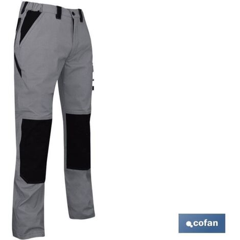 COFAN pantalón trabajo plutón elastano gris-negro t-52 , Pantalón de trabajo modelo plutón. Composición del 98 % algodón y 2 % elastano. Muy cómodos y elásticos. Disponible en colo