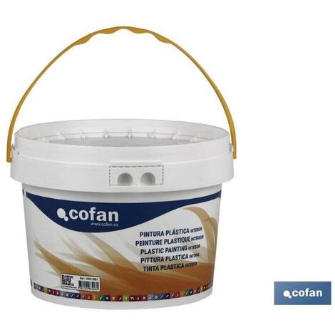 COFAN pintura plástica interior 5 kg blanco , Pintura plástica fabricada a base de copolímeros acrílicos. Tiene muy buena cubrición, lavavilidad y transpirabilidad. Recomendada par