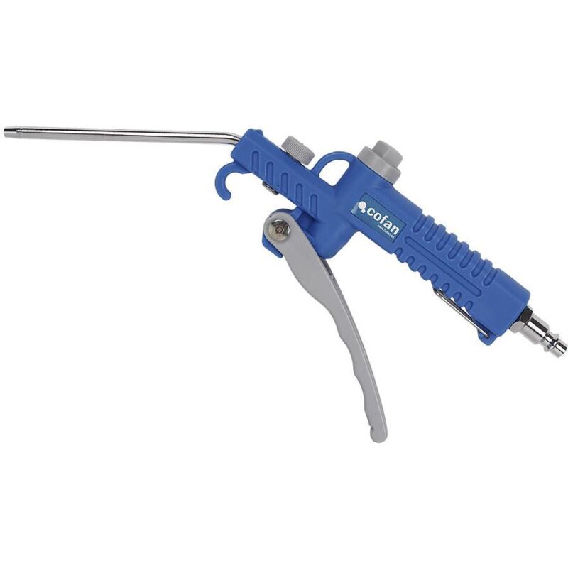 Pistola soplar plastico larga 110mm. , Pistola sopladora normal 110 mm, con boquilla metálica curva de 8 cm y cuerpo de nylon. Estructura duradera ya