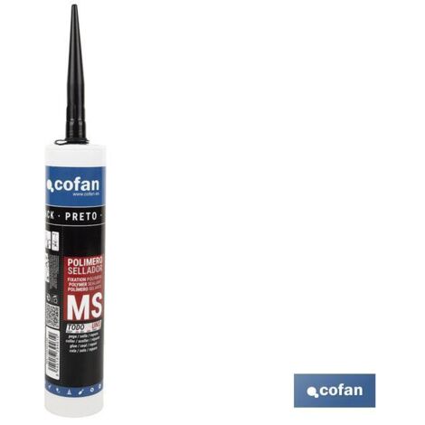 COFAN polímero sellador ms 290 ml negro , El polímero sellador MS de 290 ml es una solución innovadora para sellar de manera eficaz y duradera una amplia variedad de superficies ta