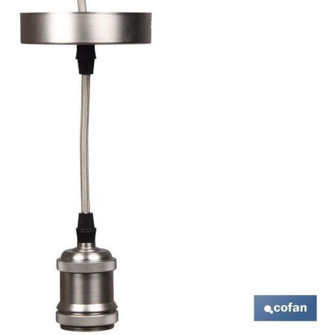 COFAN portalamparas (cable+rosetón)  perla e27 100x10cm , Cable para Lámpara Deco Perla. E27 10x100 cm