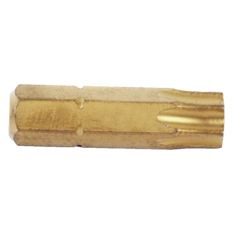 COFAN punta titanio 1/4 25mm, t-20   caja 5 unid. , Puntas de atornillador para destornillador. Están fabricadas en acero cromo vanadio con un recubrimiento en titanio. Modelo de e