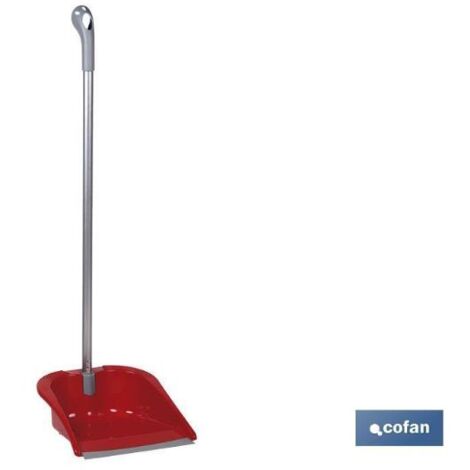COFAN recogedor abatible  con goma color rojo , Recogedor plegable fabricado en los mejores materiales. Gracias a su mango plegable permite su almacenamiento en pequeños espacios.