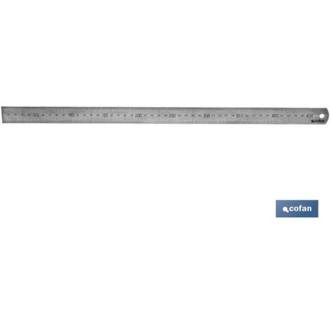COFAN regla de acero 1000 mm , Regla de acero inoxidable a escala métrica con marcas claras. La regla está compuesta de acero inoxidable sólido que es resistente a la corrosión y a