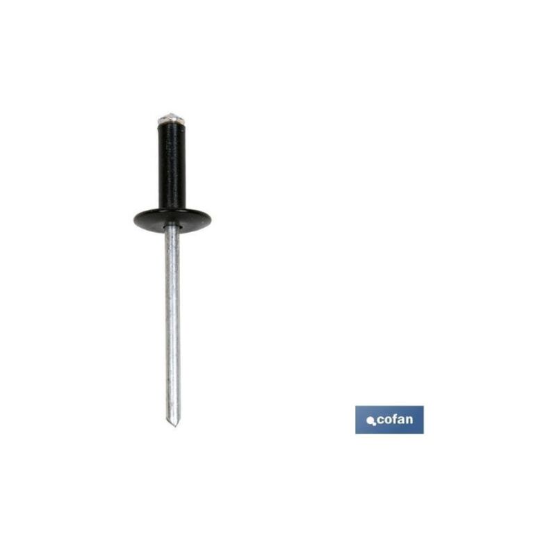 

PLIMPO remache flor cabeza ancha negro 4,0x16mm. caja 500 unid.