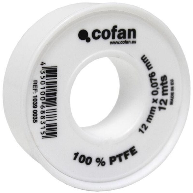 

PLIMPO rollo 12 mts cinta ptfe de 12mm x 0,076mm caja 10 unid.