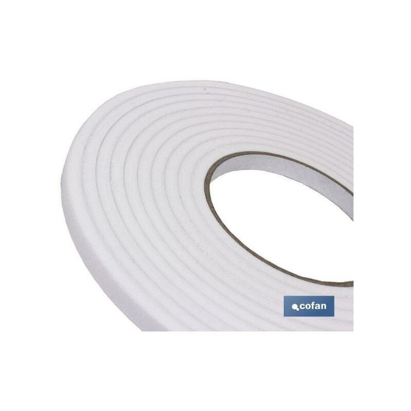 

PLIMPO rollo burlete adhesivo espuma blanca 4,5mx9mm caja 6 unid.