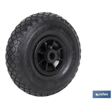 Rueda Hinchable Para Carro – Diámetro 260 Mm Con Rodamiento De Bolas Y Eje 20 Mm