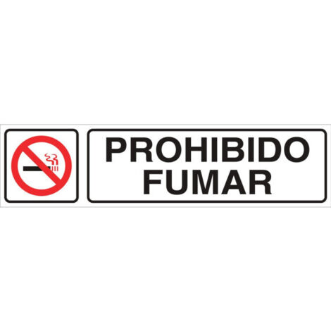 COFAN señal glasspack adhesiva 250x62mm. prohibido fumar , Señal de Graspacl adhesiva Prohibido fumar en dos medidas diferentes. El diseño de la señal puede variar, pero en ningún