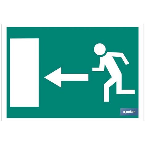 COFAN señal luminiscente 210x148mm. salida emergencia izquierda