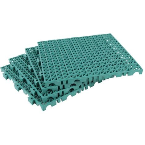 COFAN set de 4 uds. loseta alveolada verde de pvc 33 x 33 x 2 cm