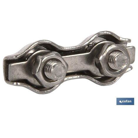 COFAN sujetacables planos dobles inox. m-3   caja 10 unid. , Sujetacables Planos de acero inoxidable Doble INOX A-2