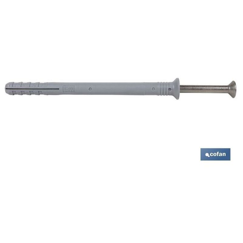 

PLIMPO taco golpe collarin avellanado 6x50 inox caja 100 unid.