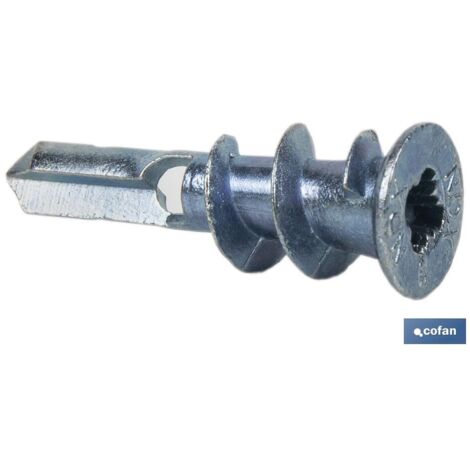 COFAN taco zamak 13x37 para placas   caja 100 unid. , Tacos de zamak ideales para fijaciones en paneles de cartón yeso. Son adecuados para fijación de cuadros, apliques, evaporador