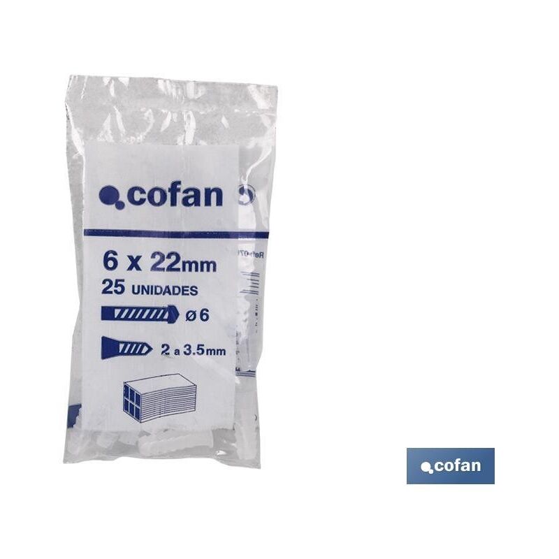 

Cofan - BOLSA 25 UDS TACO PLÁSTICO 10MM ''venta unitaria'' - NEOFERR..