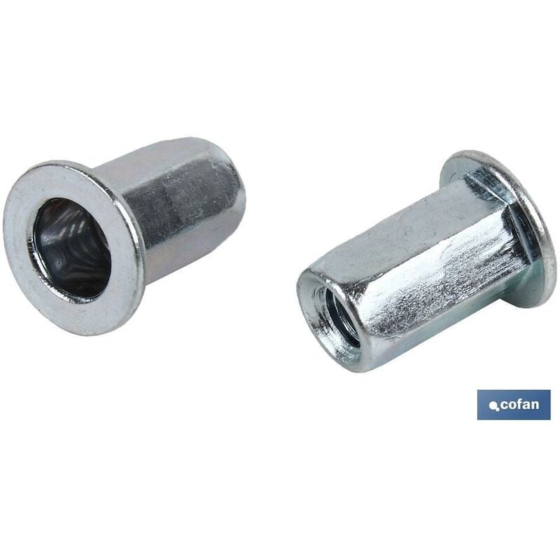 

Tuercas Remachables Acero Cabeza Ancha Hexagonal L mm:15 Diametro Rosca [m/m]:M - 6 Caja de 100 unidades