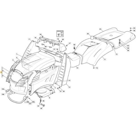 COFANO ANTERIORE JX-TCX NCS8000N ORIGINALE STIGA - 382394647/0