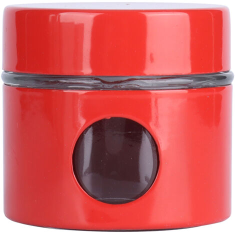 Coffee Bean Container Iron Glass Mini Sealed Jar Kitchen Storage Tank for Beans TeaRed