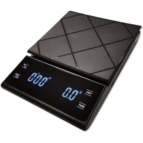 Coffee Electronic Scale with Timer Household Kitchen Baking Weighing LED Touch Screen Button Black Rechargeable 3kg/0.1g