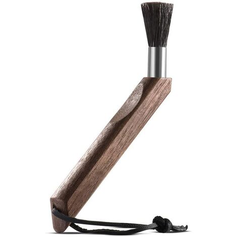 Coffee Grinder Cleaning Brush, Cleaning Brush Natural Boar Bristles Walnut Handle with Lanyard