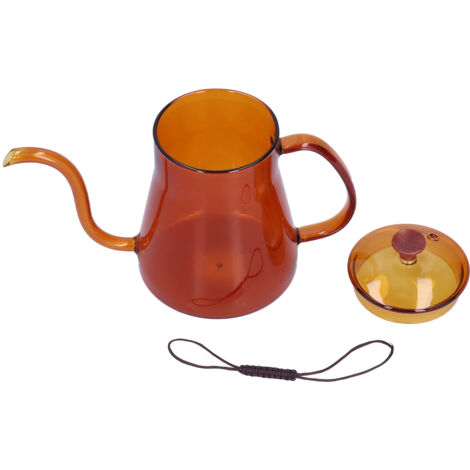 Coffee Kettle Glass Coffee Pot 600ML Coffee Drip Kettle Long Nozzle Kettle for Home KitchenCoffee