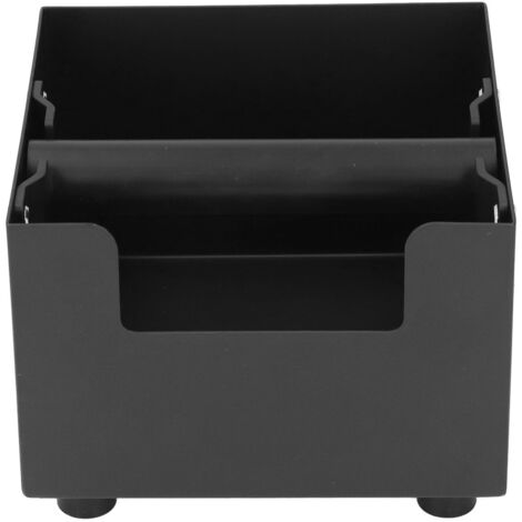 Coffee Knock Box Ground Waste Bin Container Stainless Steel Drawer Type Small Square Black