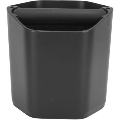 Coffee Knock Box Large Capacity Coffee Grounds Knock Box with Knock Bar and Nonslip Base Black