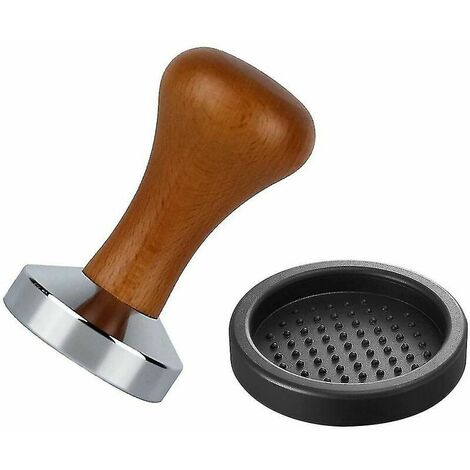 Coffee Machine Accessories 51mm Espresso Coffee Tamper with Anti-Tamper Mat, Aluminum Flat Base