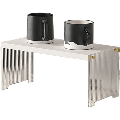 Coffee Mug Storage Shelf Stable Support Large Capacity Countertop Organizer for Living Room Bedroom White 1 Tier