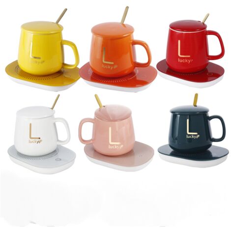 Black Mug Warmer Coffee Warmer with Automatic Shut Off to Keep Temperature Up to 131℉/ 55℃ with a Silicone Mug Cover Safely Use for Office/Home to Warm Coffee Tea Milk Candle Heating Wax 