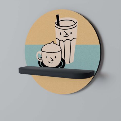 COFFEE PLEASURES Rundes Regal Schwarz