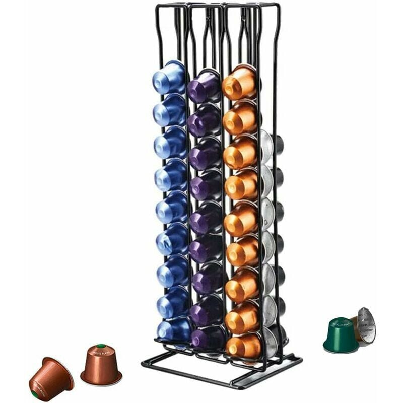 Coffee Pods Holder for Nespresso, Coffee Capsules Holder Stand, Nespresso Coffee Capsules Storage Rack for 60 Pcs Pods Kitchen Accessories