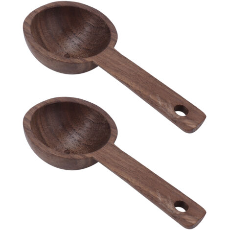 Coffee Scoop Wooden Measuring Spoon Walnut Teaspoon Coffee Accessories for Coffee Tea Sugar Dlour Spices2pcs