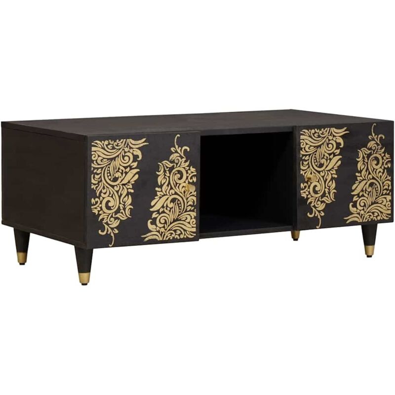 Coffee Table Black 100 X 54 X 40 Cm Solid Mango Wood Vidaxl