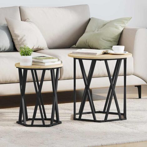 Coffee Table 2 pcs Sonoma oak 50 x 50 x 50 cm vidaXL