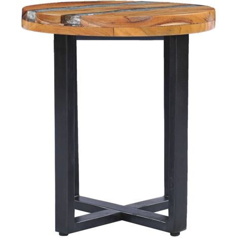 Coffee Table 40x45 cm Solid Teak Wood and Polyresin vidaXL