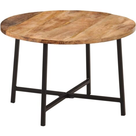 Coffee Table 54x54x35 cm Solid Wood Mango and Iron vidaXL