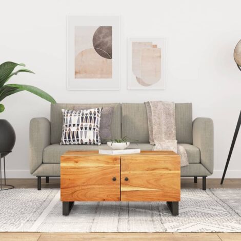 Coffee Table 80x50x40 cm Solid Wood Acacia&Engineered Wood vidaXL