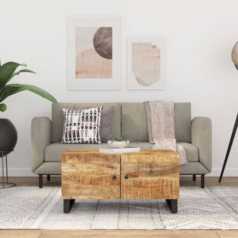 Coffee Table 80x50x40 cm Solid Wood Mango&Engineered Wood vidaXL